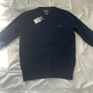 NWT POLO BY RALPH LAUREN BOYS NAVY SWEATER